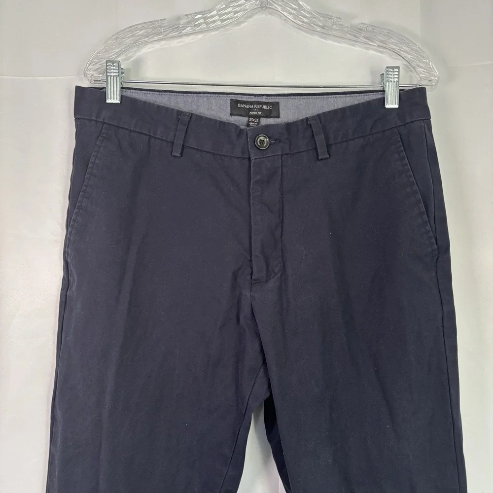 Banana‎ Republic Men's Aiden Fit Cotton Chino Pants Navy 33x32